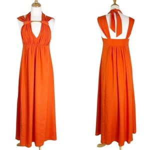 Susanna Monaco Halter Neck Maxi Dress Orange Size 6